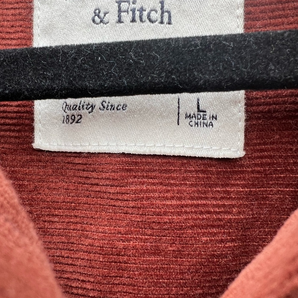 Abercrombie & Fitch Brown Corduroy Button Down Shirt Large - Picture 4 of 4
